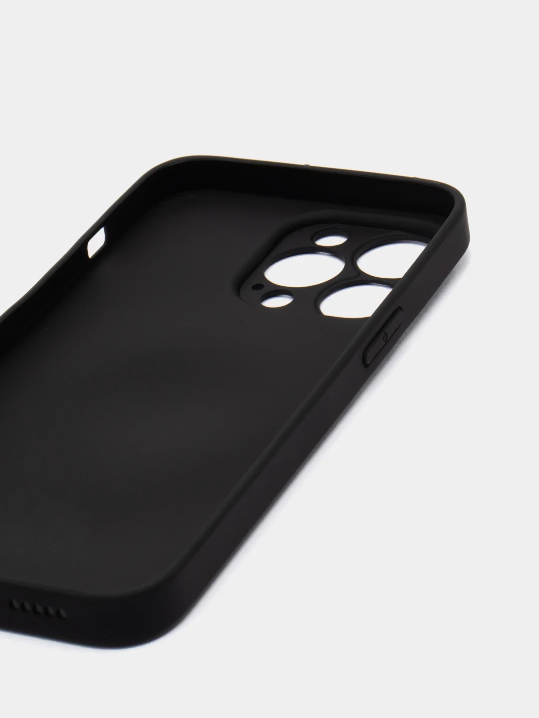 Черный чехол силиконовый со стеклянной панелью для iPhone 13 Pro