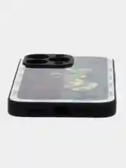 Черный чехол силиконовый со стеклянной панелью для iPhone 13 Pro