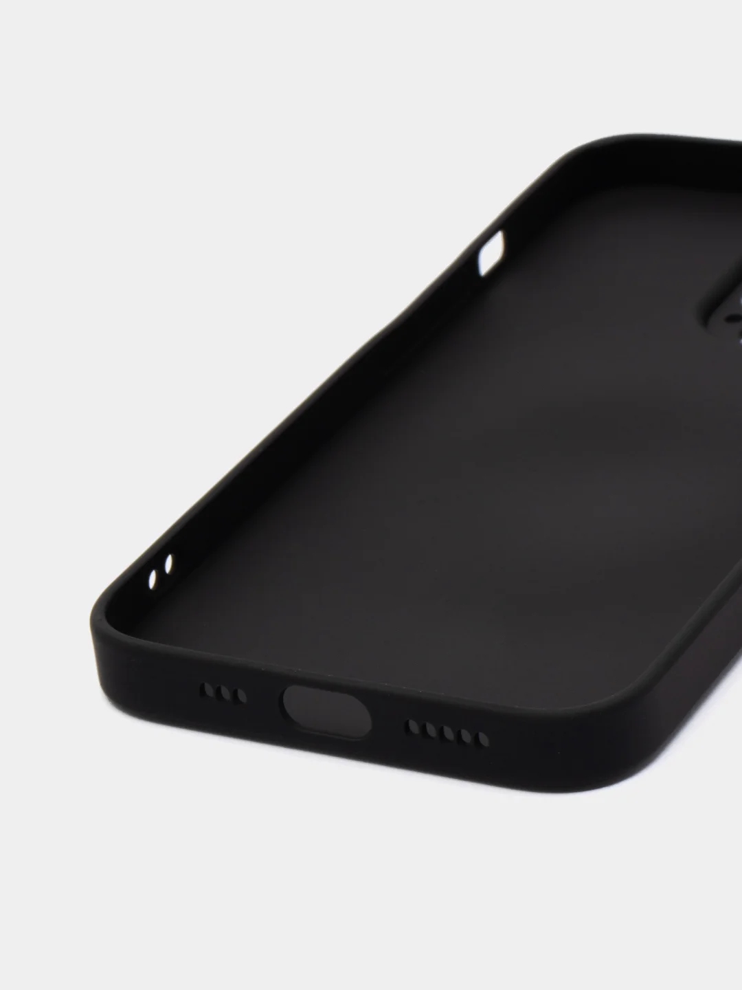 Черный чехол силиконовый со стеклянной панелью для iPhone 13 Pro