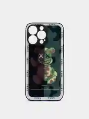 Черный чехол силиконовый со стеклянной панелью для iPhone 13 Pro