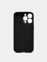 Черный чехол силиконовый со стеклянной панелью для iPhone 13 Pro