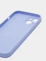 Голубой чехол силиконовый со стеклянной панелью для iPhone 13