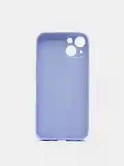 Голубой чехол силиконовый со стеклянной панелью для iPhone 13