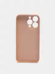 Розовый чехол силиконовый со стеклянной панелью для iPhone 13 Pro