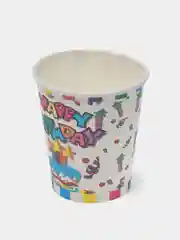 Молочный набор бумажных стаканов "С днем рождения!", 10 штук