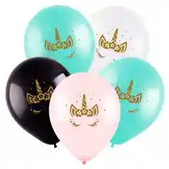 Алый воздушный шар Глазки Единорога, 12"/30см