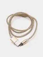 Золотой кабель магнитный USB - micro-USB, тканевая оплетка, длина 1 метр