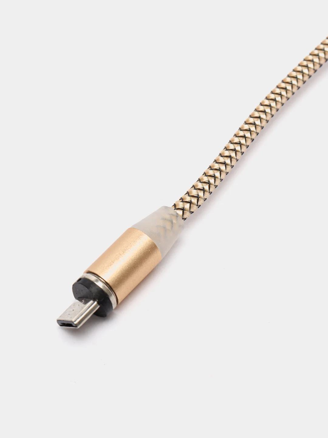 Золотой кабель магнитный USB - micro-USB, тканевая оплетка, длина 1 метр
