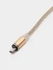 Золотой кабель магнитный USB - micro-USB, тканевая оплетка, длина 1 метр