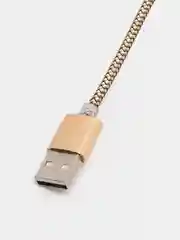 Золотой кабель магнитный USB - micro-USB, тканевая оплетка, длина 1 метр