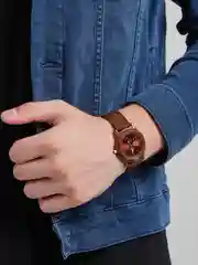 Коричневый часы мужские наручные, кварцевые