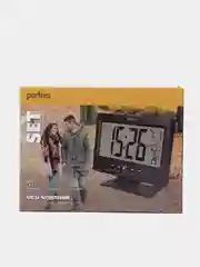 Черный часы-будильник Perfeo "Set"