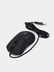 Мышь оптическая Perfeo "STATUS", 6 кнопок, USB, чёрная, GAME DESIGN, 4 цвета подсветка