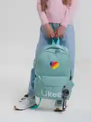 Бирюзовый рюкзак Likee с помпоном