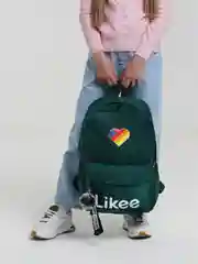 Зеленый рюкзак Likee с помпоном