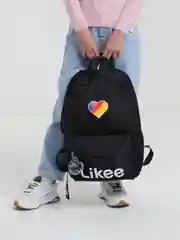Черный рюкзак Likee с помпоном
