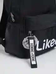 Черный рюкзак Likee с помпоном