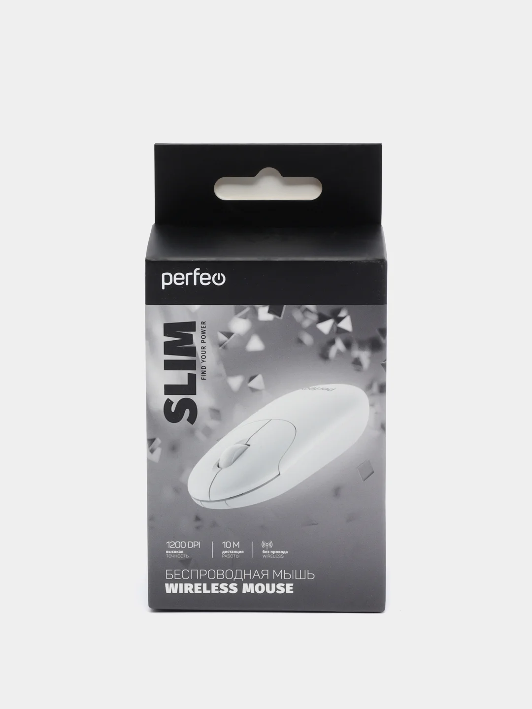 Белый мышь беспроводная Perfeo оптическая "SLIM", 3 кнопки, DPI 1200, USB