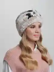 Кремовый шапка женская, три цвета