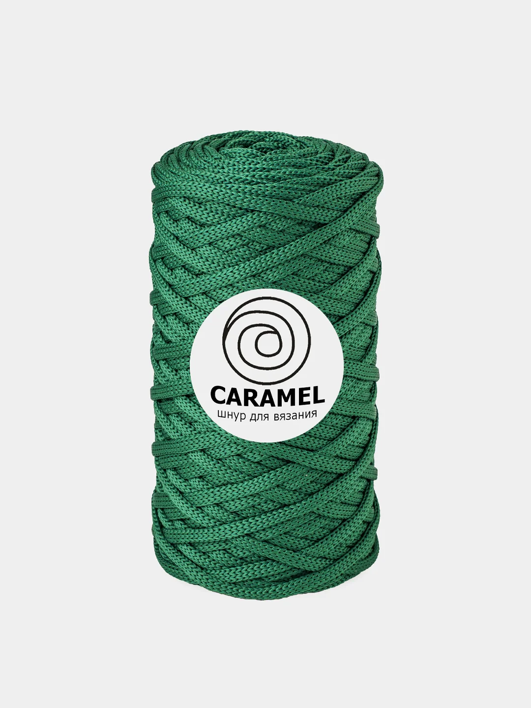 Зеленый шнур Caramel (Карамель), плоский, полиэфирный, 5 мм