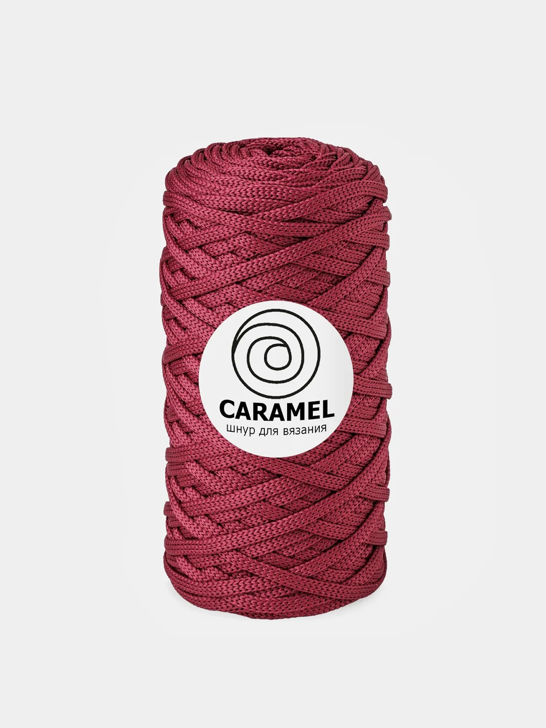 Бордовый шнур Caramel (Карамель), плоский, полиэфирный, 5 мм