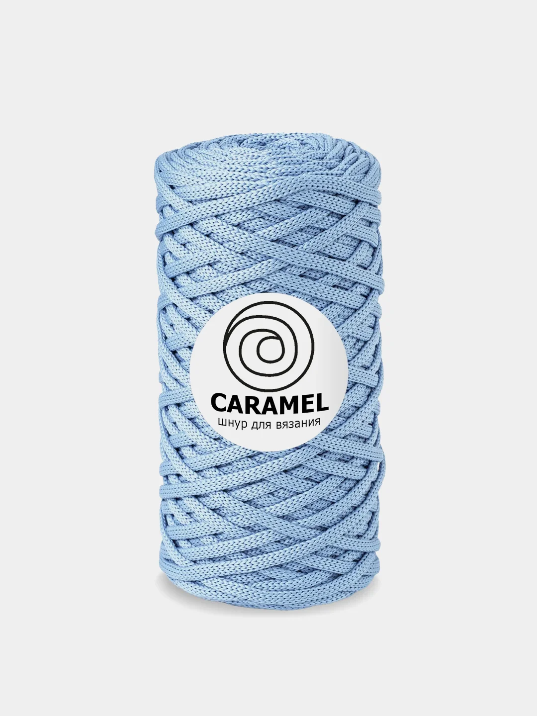 Небесно-голубой шнур Caramel (Карамель), плоский, полиэфирный, 5 мм