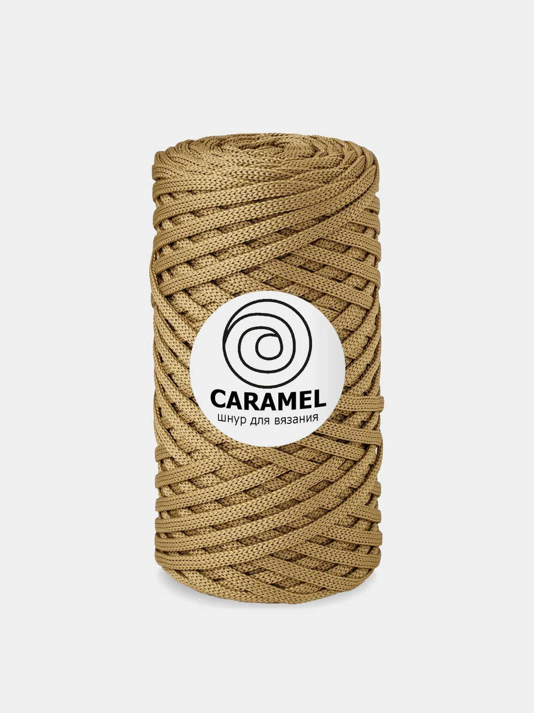 Золотистый хаки шнур Caramel (Карамель), плоский, полиэфирный, 5 мм
