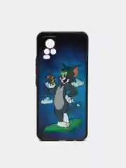 Синий чехол с рисунком на Vivo V21e (Виво В21е)