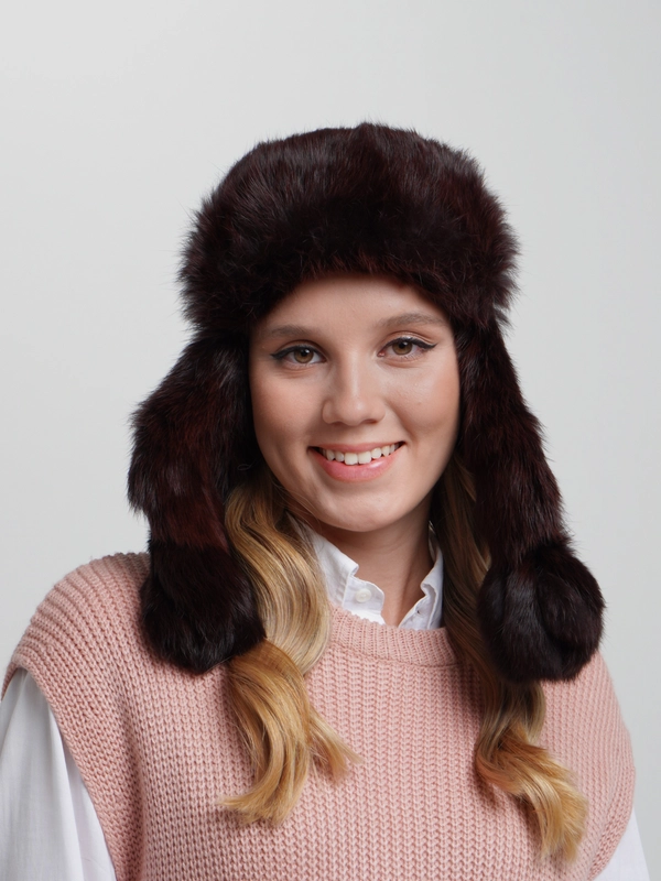 Шапка-ушанка женская, зима, два цвета