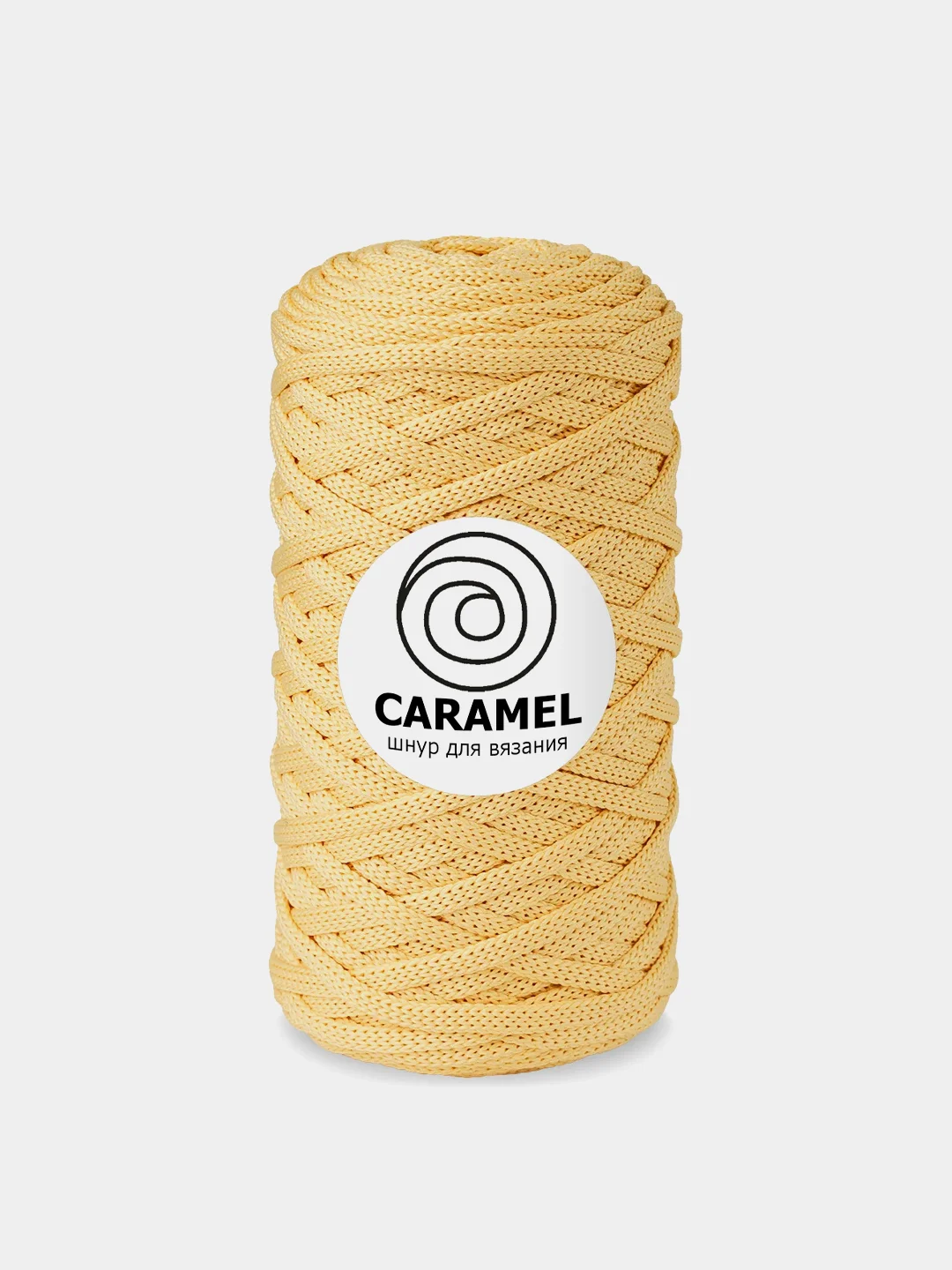 Светло-жёлтый шнур Caramel (Карамель), плоский, полиэфирный, 5 мм