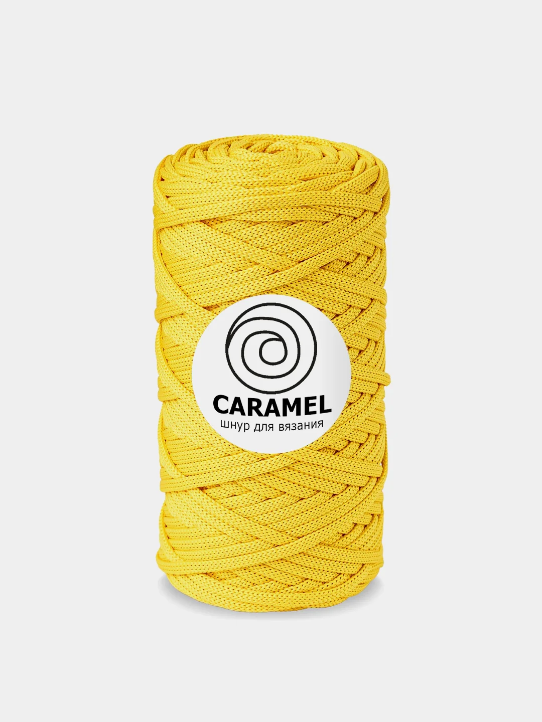 Желтый шнур Caramel (Карамель), плоский, полиэфирный, 5 мм