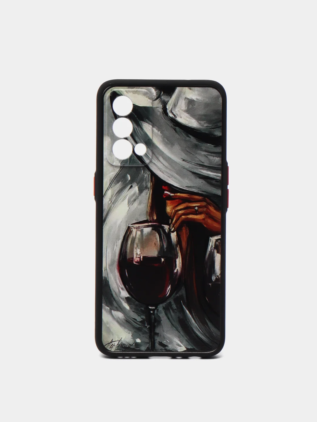 Бордовый чехол с рисунком на Realme GT Master Edition (Реалми ГТ Мастер Эдишн)