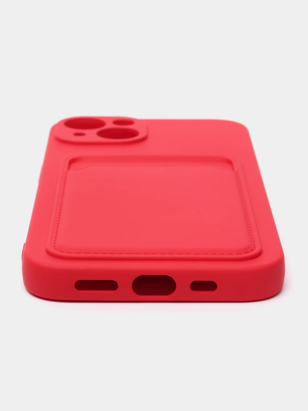 Красный чехол с карманом для карт iPhone 7 8 Plus XR X/XS Max 11 12 13 Pro Max mini айфон про макс