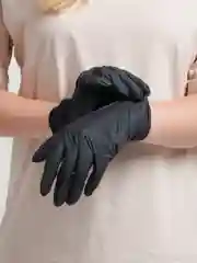 Перчатки медицинские Benovy, 100 штук, нитриловые, чёрные