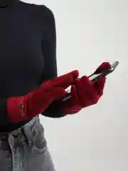 Бордовый перчатки женские кашемировые, сенсорные