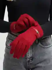 Бордовый перчатки женские кашемировые, сенсорные