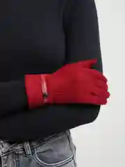 Бордовый перчатки женские кашемировые, сенсорные