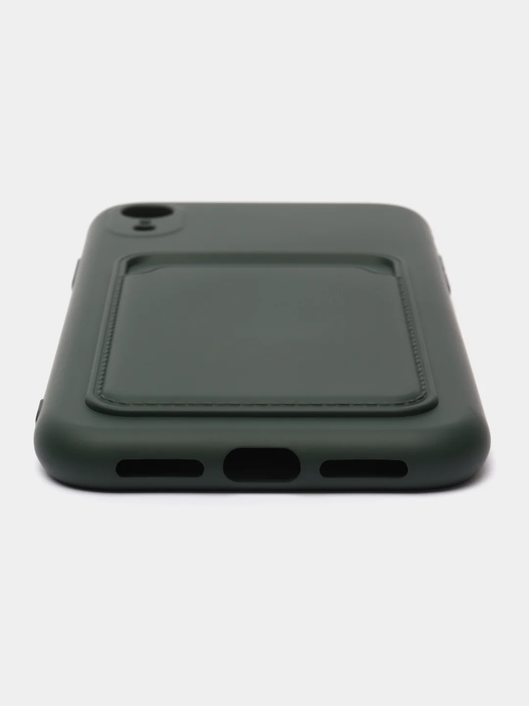 Тёмно-зелёный чехол с карманом для карт iPhone 7 8 Plus XR X/XS Max 11 12 13 Pro Max mini айфон про макс