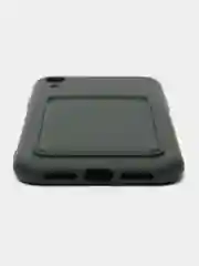 Тёмно-зелёный чехол с карманом для карт iPhone 7 8 Plus XR X/XS Max 11 12 13 Pro Max mini айфон про макс