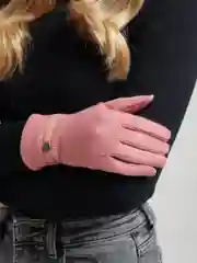 Розовый перчатки женские кашемировые, сенсорные