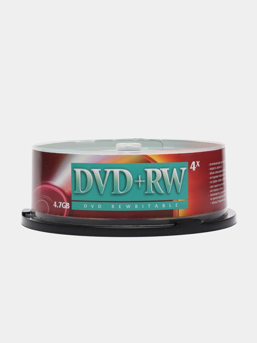 Оптический однослойный диск VS DVD+RW 4,7 GB 4x CB, 10 штук, 25 штук