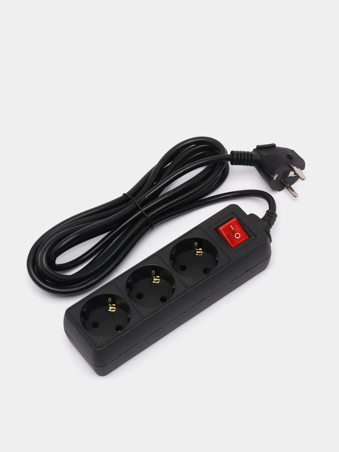 Сетевой удлинитель Perfeo "Powermate" с кнопкой, 3,0 м, 3 розетки, черный (PF-PM-3/3,0-B)