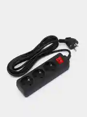 Сетевой удлинитель Perfeo "Powermate" с кнопкой, 3,0 м, 3 розетки, черный (PF-PM-3/3,0-B)