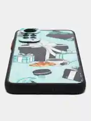 Бирюзовый чехол с рисунком на Xiaomi Redmi Note 11 4G и Redmi Note 11S 4G (Редми Нот 11 и  Нот 11с)