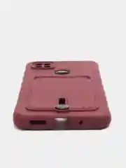 Бордовый чехол Xiaomi Redmi 10A / 9C, Сяоми Редми 10А / 9С, с карманом для карты, силиконовый