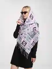 Розовый палантин кашемировый
