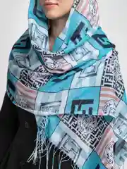 Морской палантин кашемировый