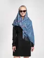 Лазурный палантин кашемировый
