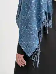 Лазурный палантин кашемировый