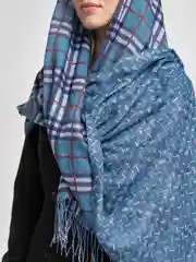 Лазурный палантин кашемировый